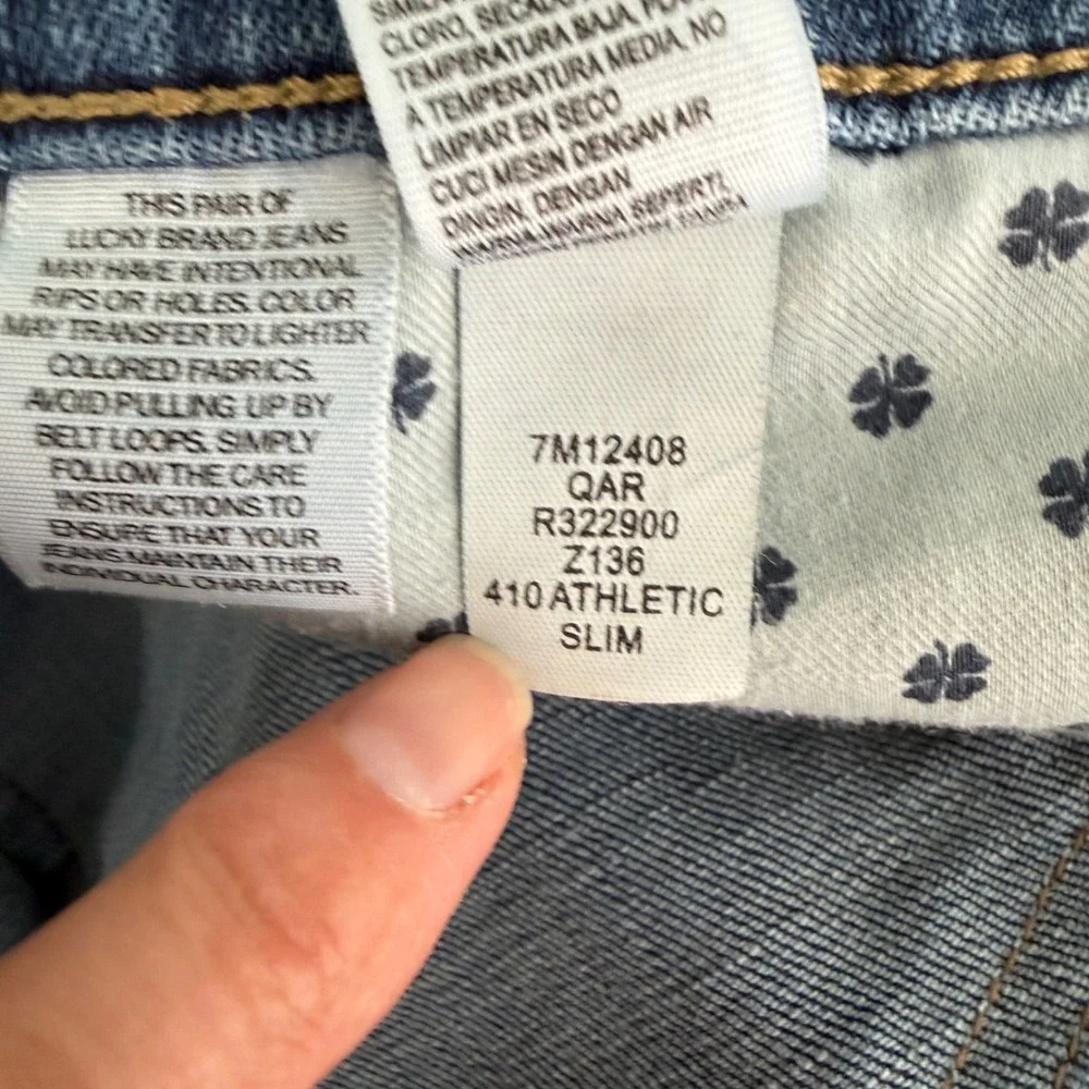 Mens Lucky Brand 410 Athletic Slim Jeans 40x32 Blue Medium Wash Casual Everyday